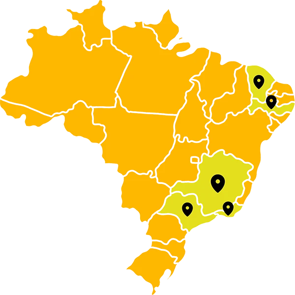 Mapa do Brasil com pontos de apoio Auto Truck